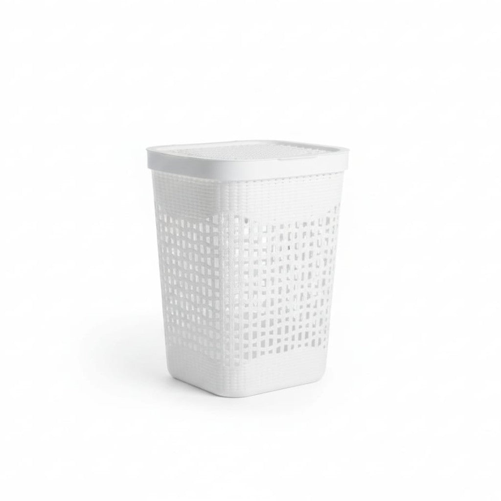 Laundry Basket - Linen Bin Slotted with Lid