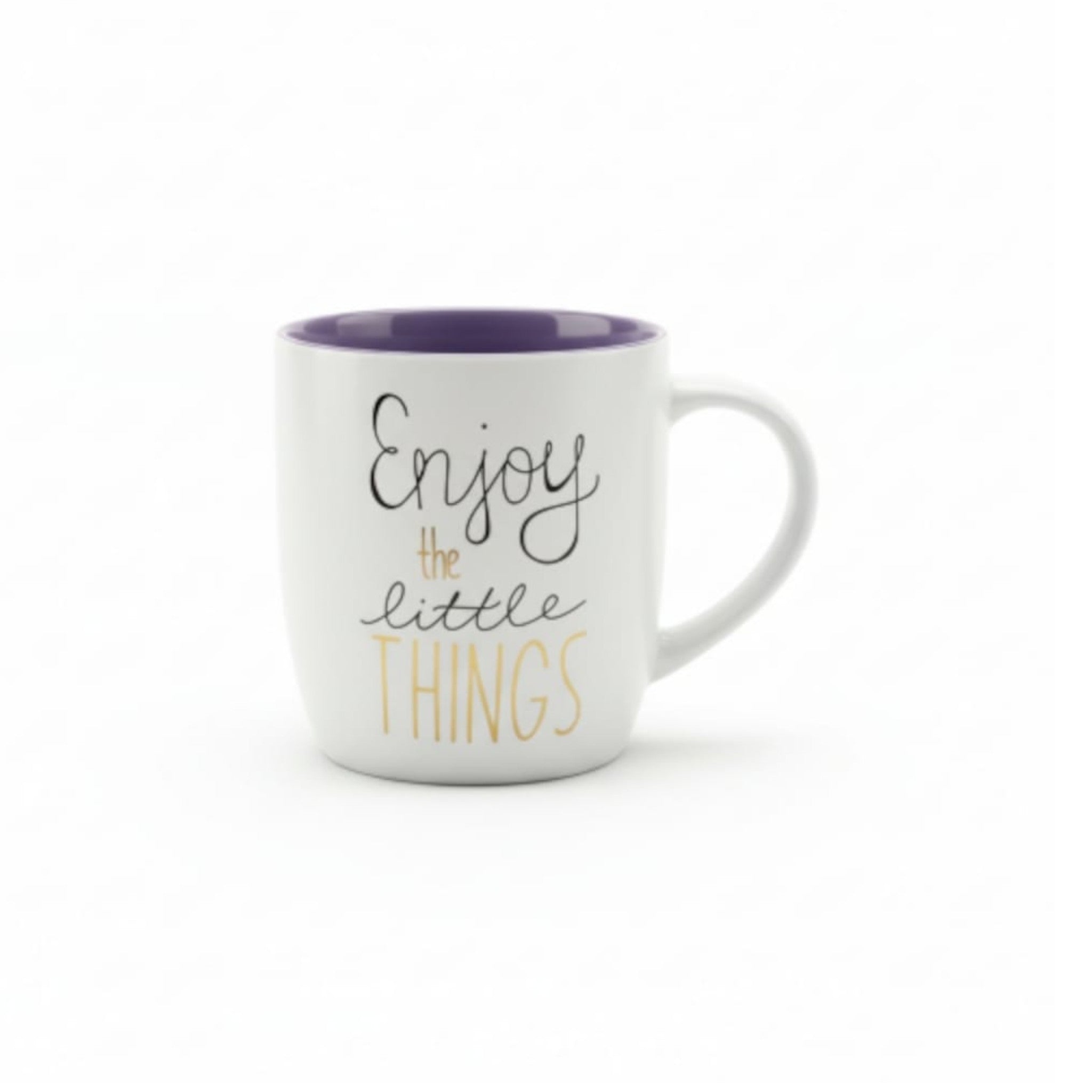 Ceramic Mug Daily Tubby Grey Gold Embossed 350ml