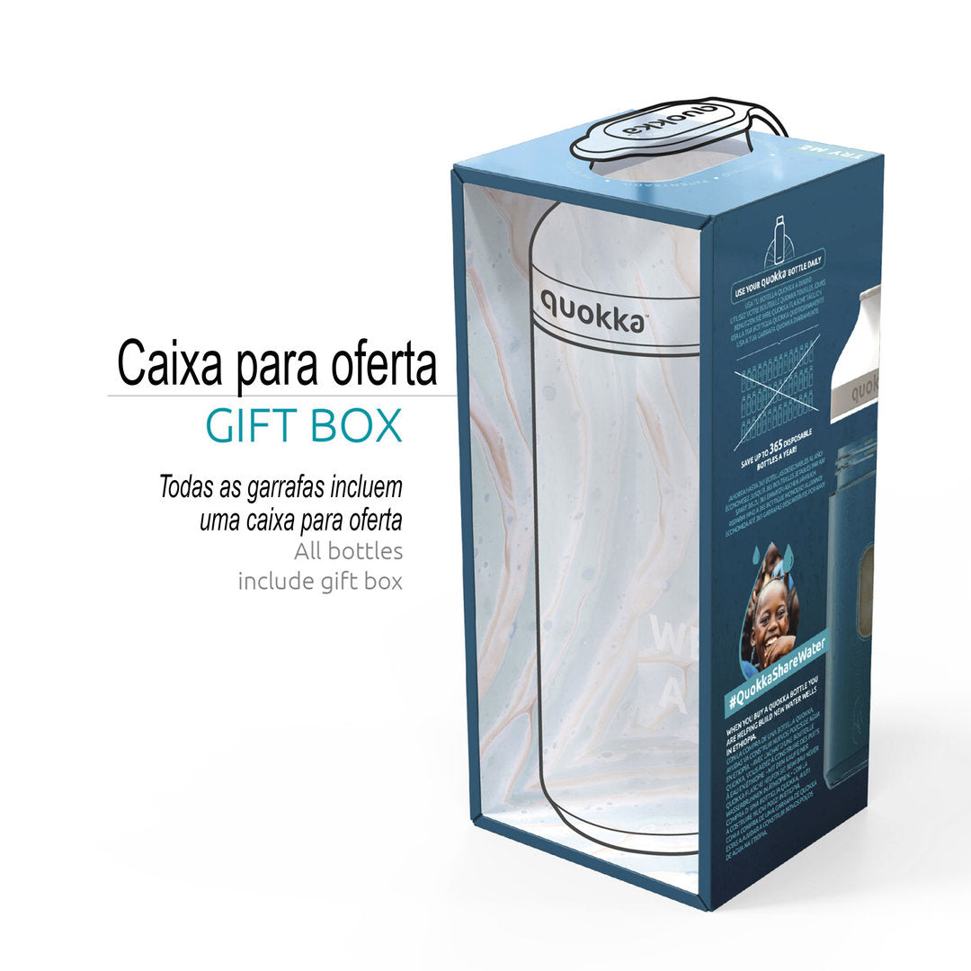 670ml Quokka Tritan Mineral Ash Drinking Bottle with Magnet Lid - Cool Grey