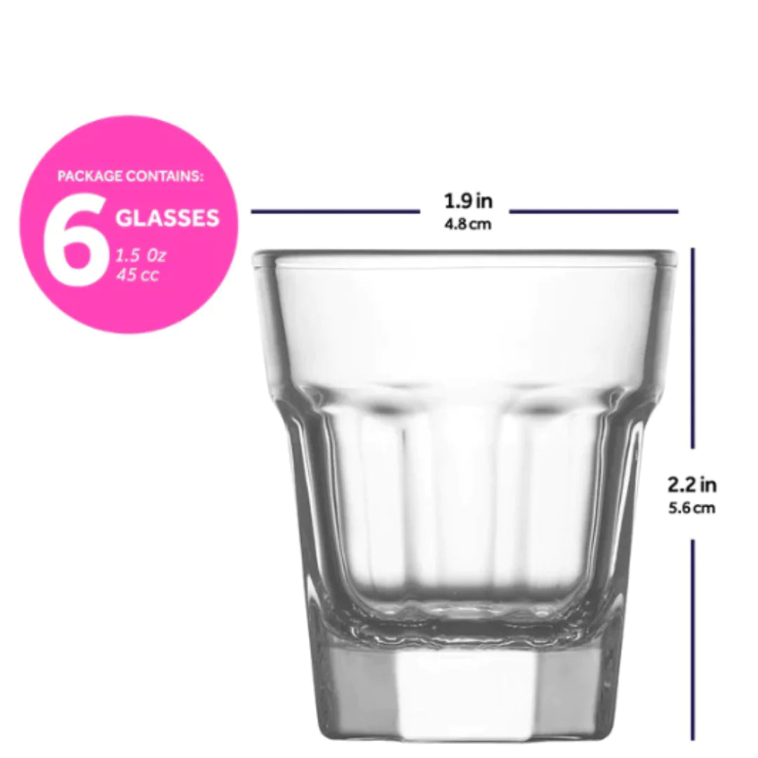 LAV Shot Glass 45ml Aras Tot Measure 6pack SGN1579