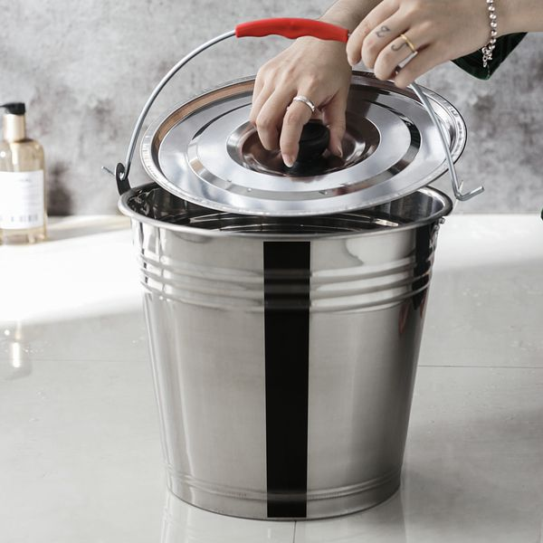 Stainless Steel Bucket with Lid