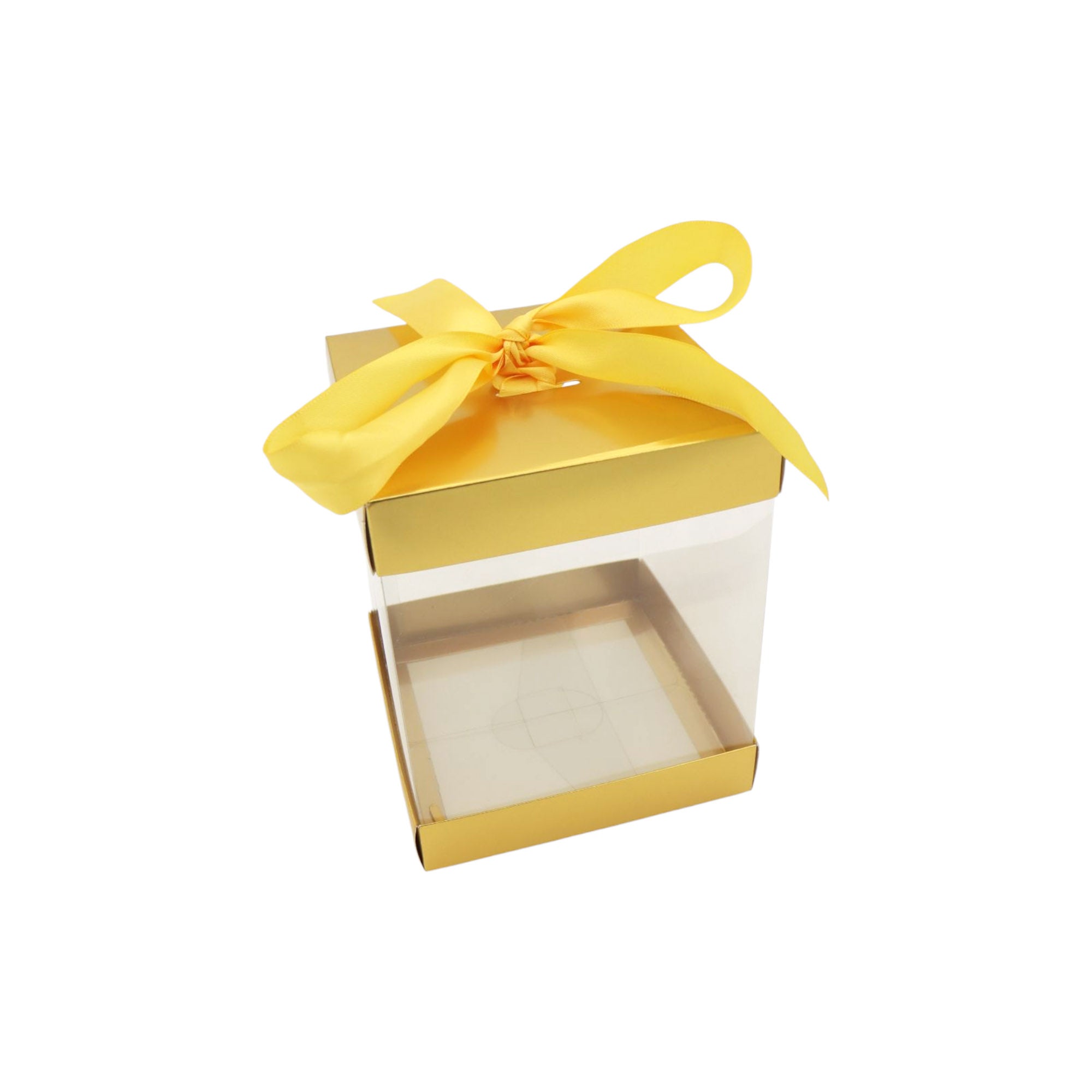 PVC Gift Box Clear with Gold Cardboard Base & Lid