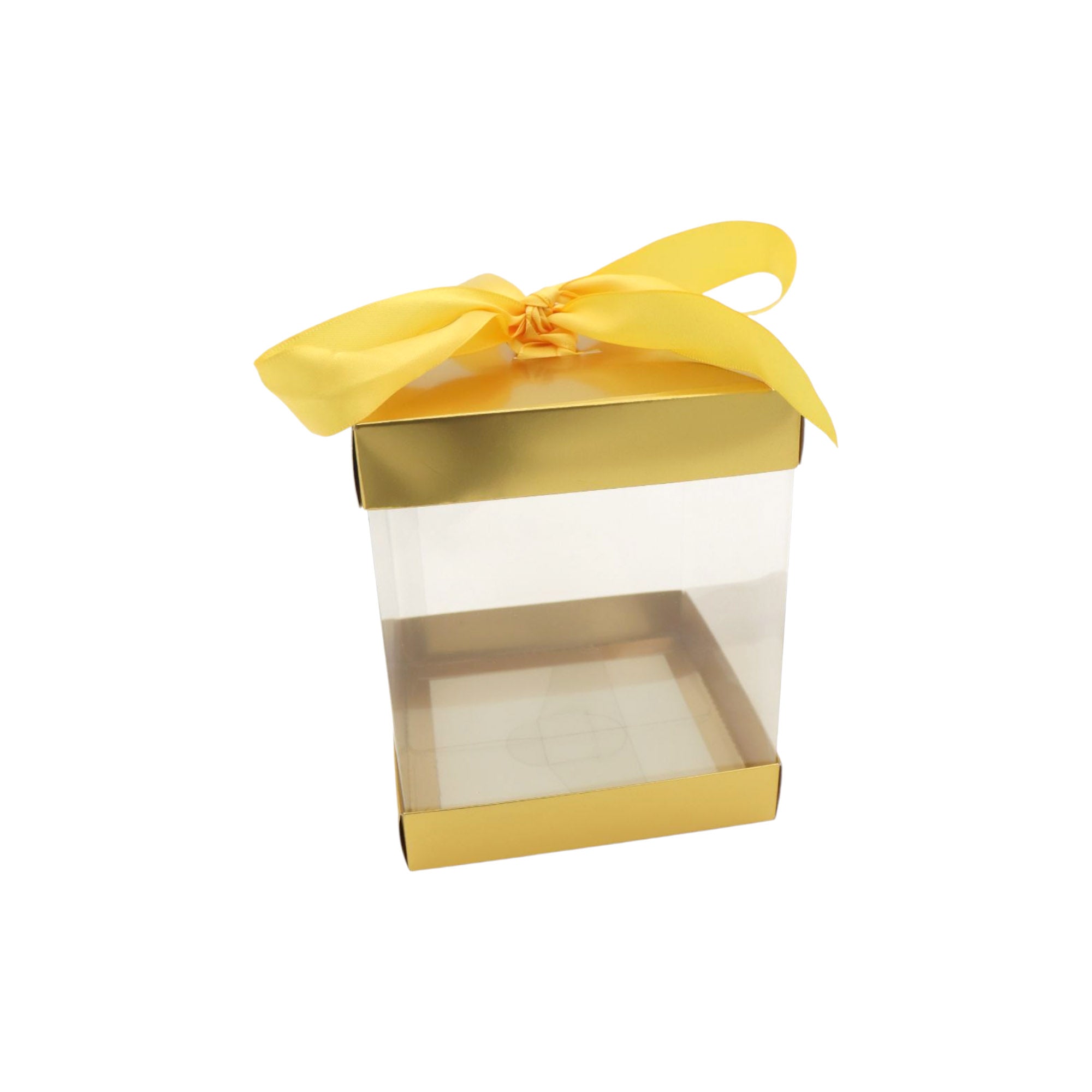 PVC Gift Box Clear with Gold Cardboard Base & Lid