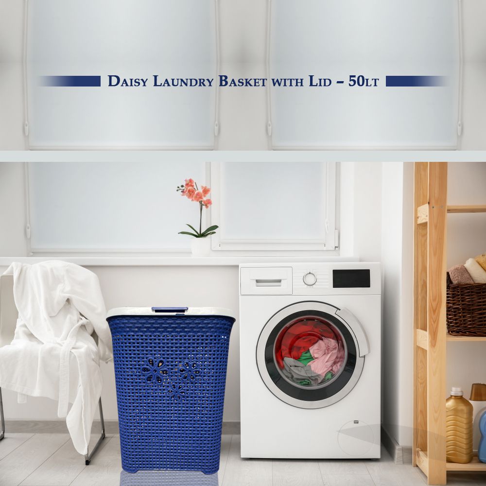 Otima 50L Daisy Laundry Bin - Linen Basket Plastic