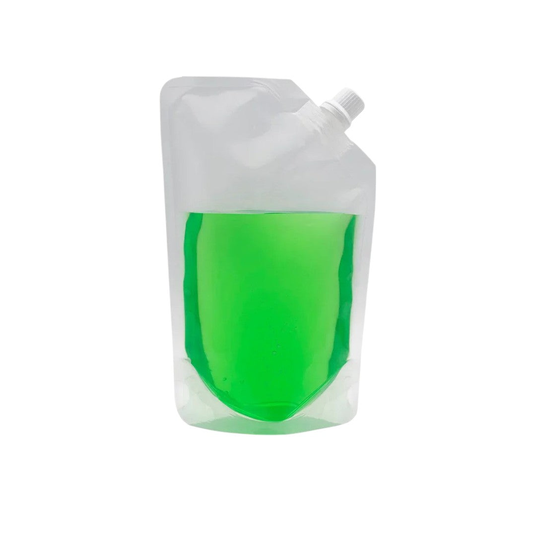 Drinking Pouch Bag Clear with Side Spout 100mic Stand-Up Resealable Beverage Packaging