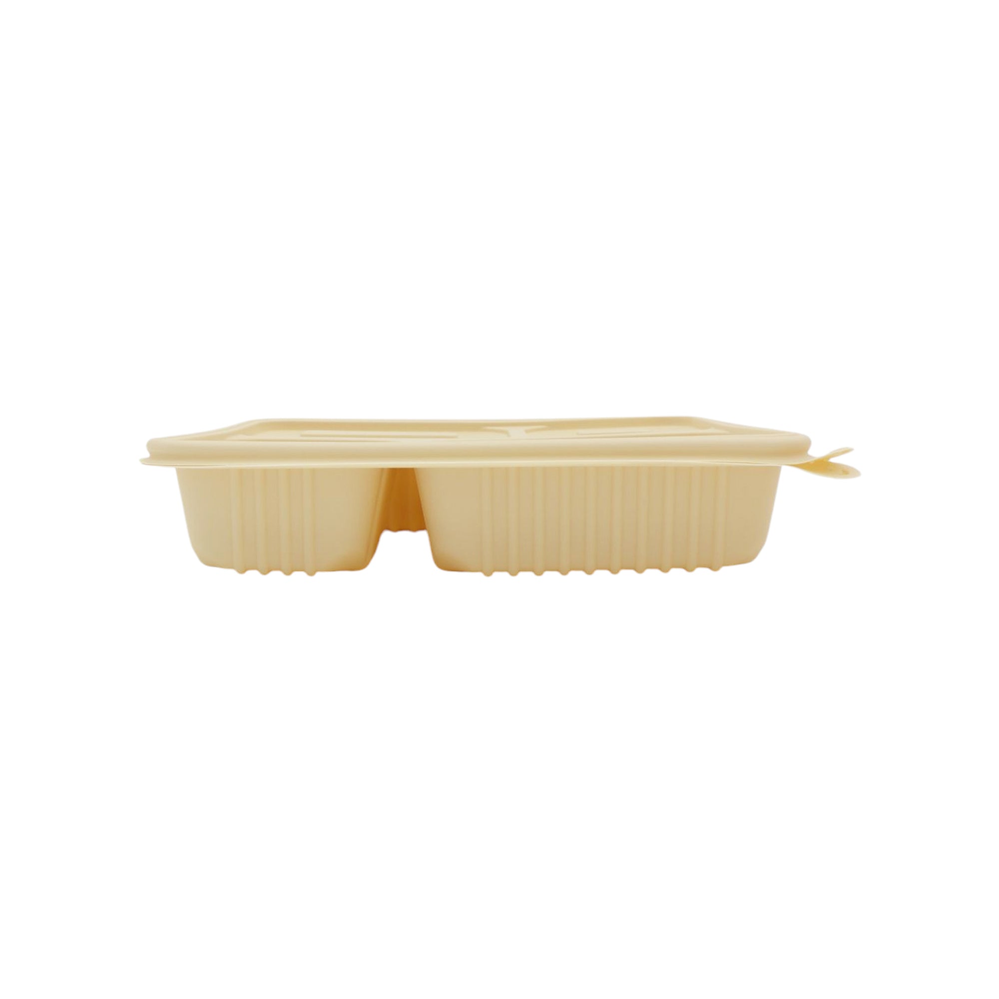 Microwavable Takeaway Lunchbox Food Tray with Lid 4-Division 22.5x19.5cm Biodegradable Eco Friendly 10pack