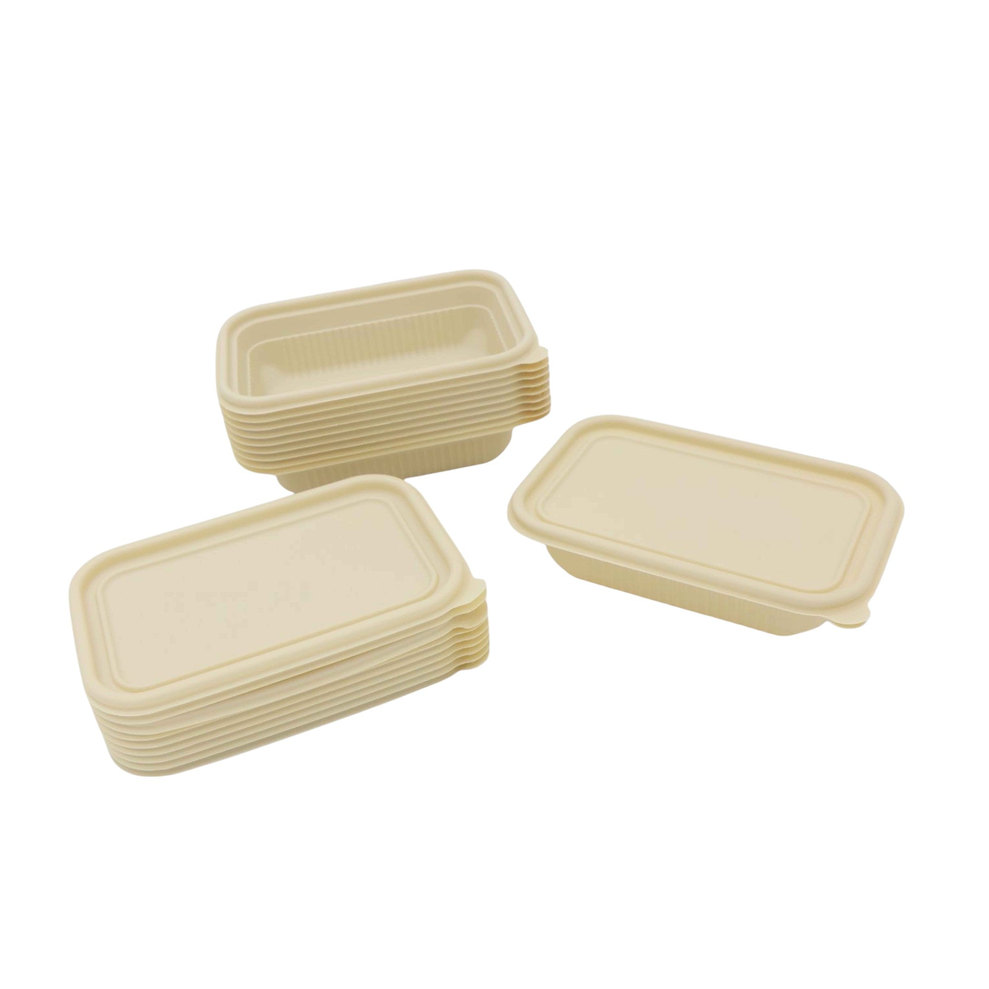 Microwavable Takeaway Lunchbox Food Tray with Lid 18.5x12cm Biodegradable Eco Friendly 10pack