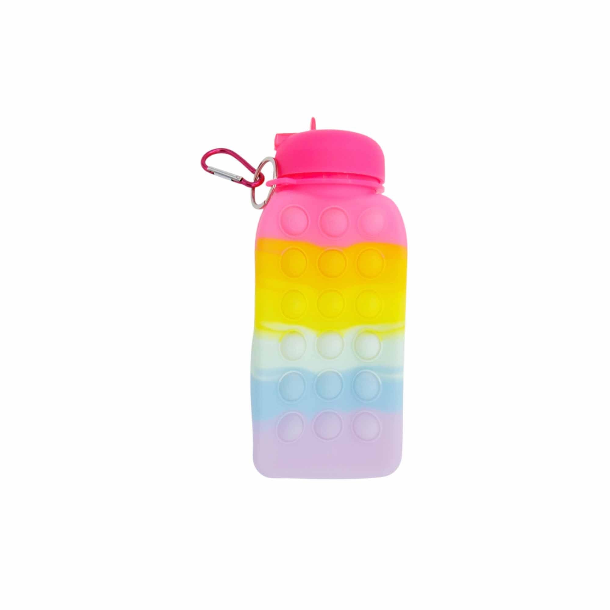 Squeezable Colourful Silicone Bubble Water Leak-Proof Bottle for Kids 500ml
