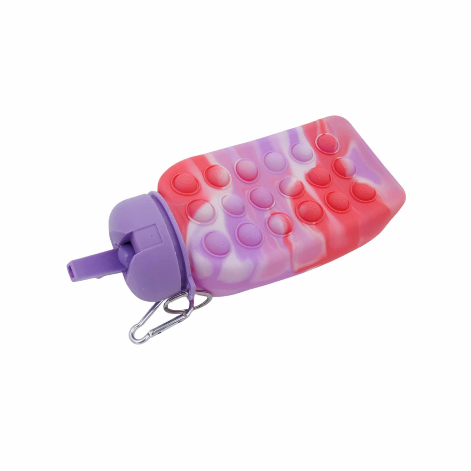 Squeezable Colourful Silicone Bubble Water Leak-Proof Bottle for Kids 500ml