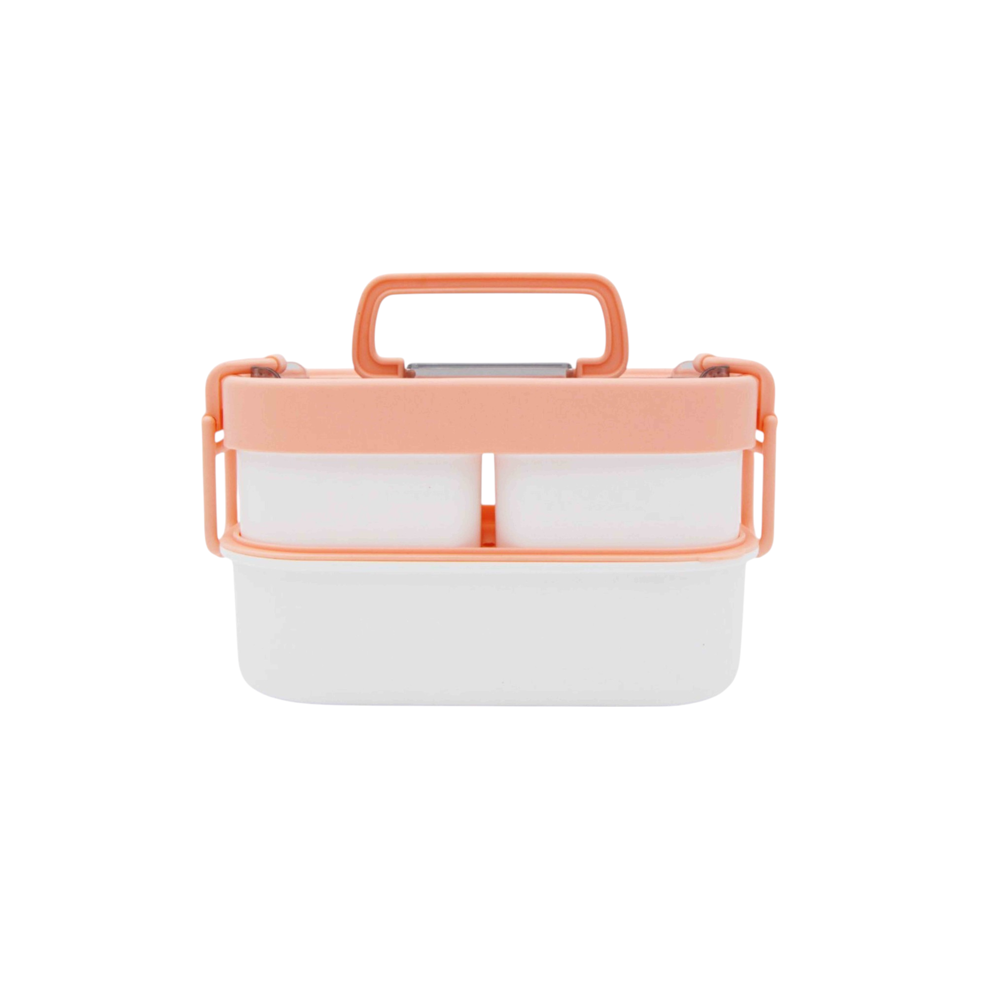 Wonderful Life Stackable Lunch Box Baby-Pink 4 Containers with Spoon & Fork 1000ml