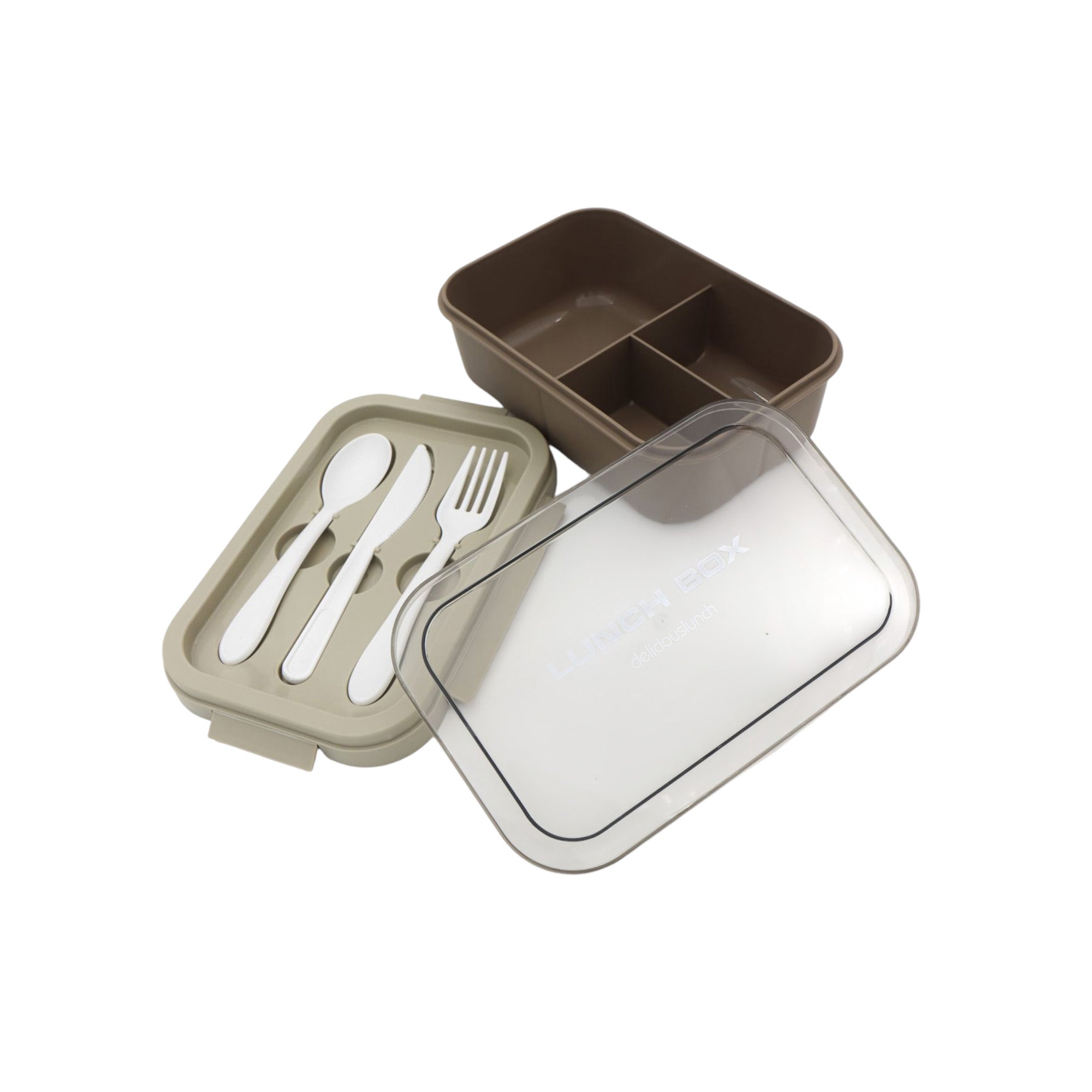 Wonderful Life Lunch Box 3-Compartment with Reusable Utensils 1.25L