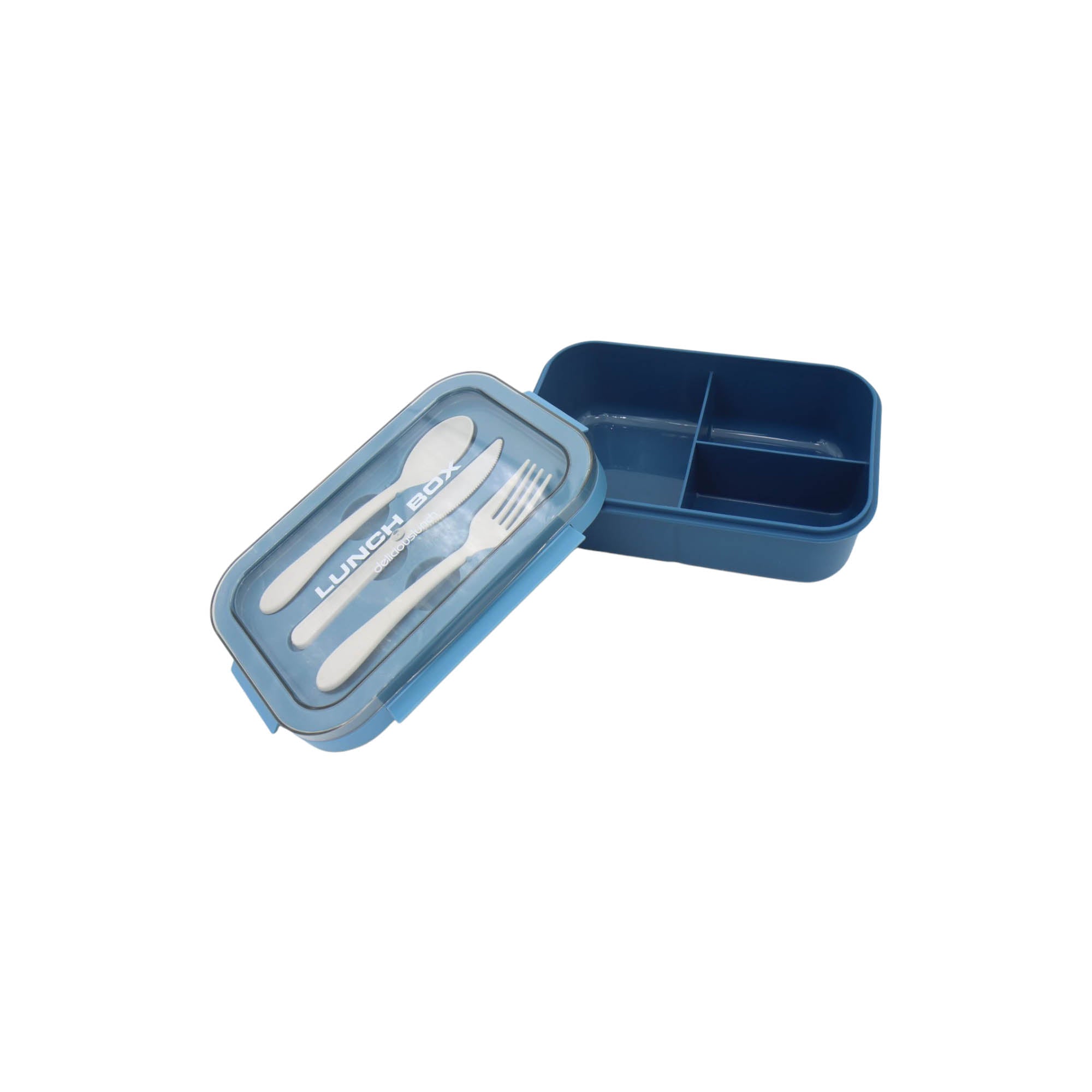 Wonderful Life Lunch Box 3-Compartment with Reusable Utensils 1.25L