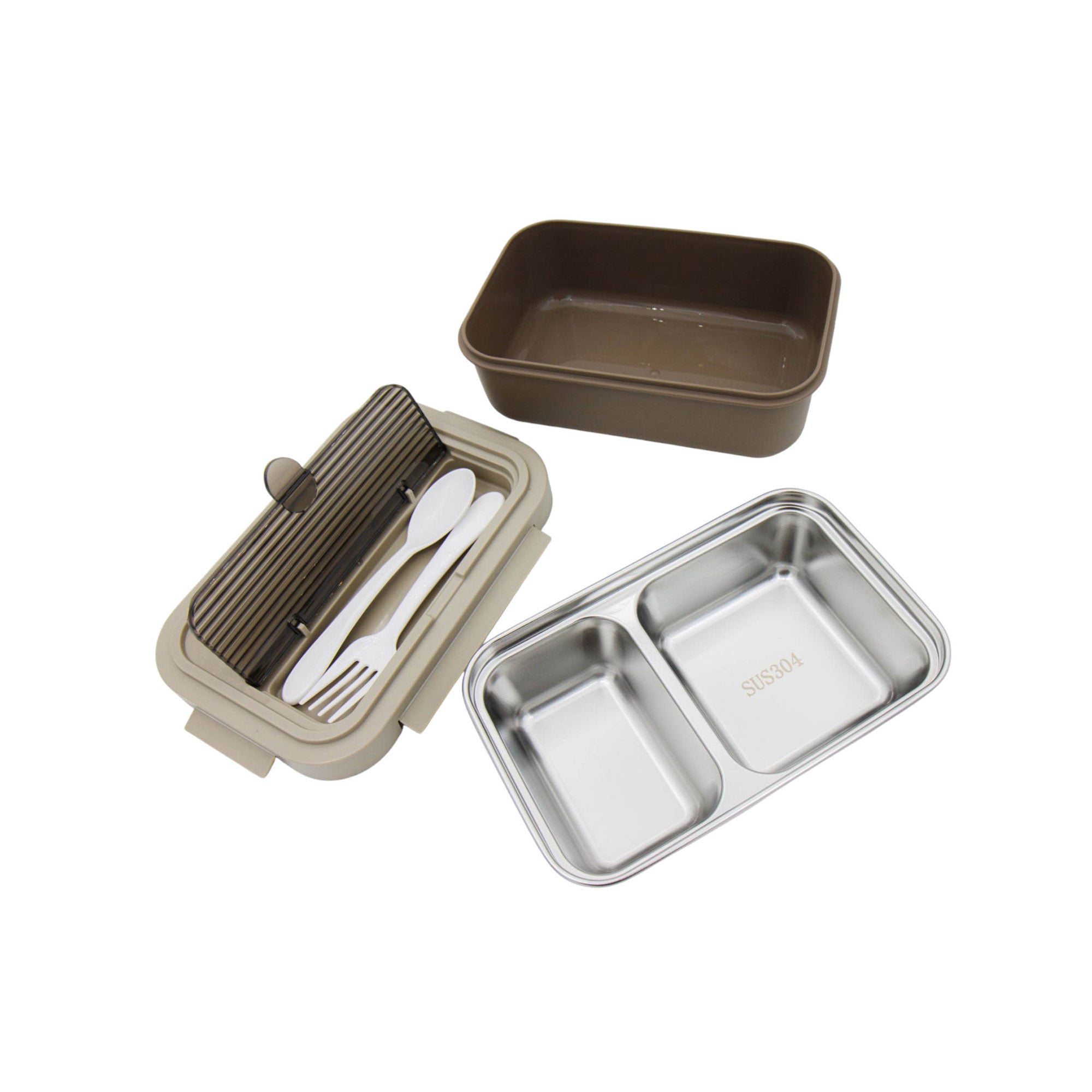 Wonferful Life Lunch Box with Reusable Utensils Plastic 1.2L