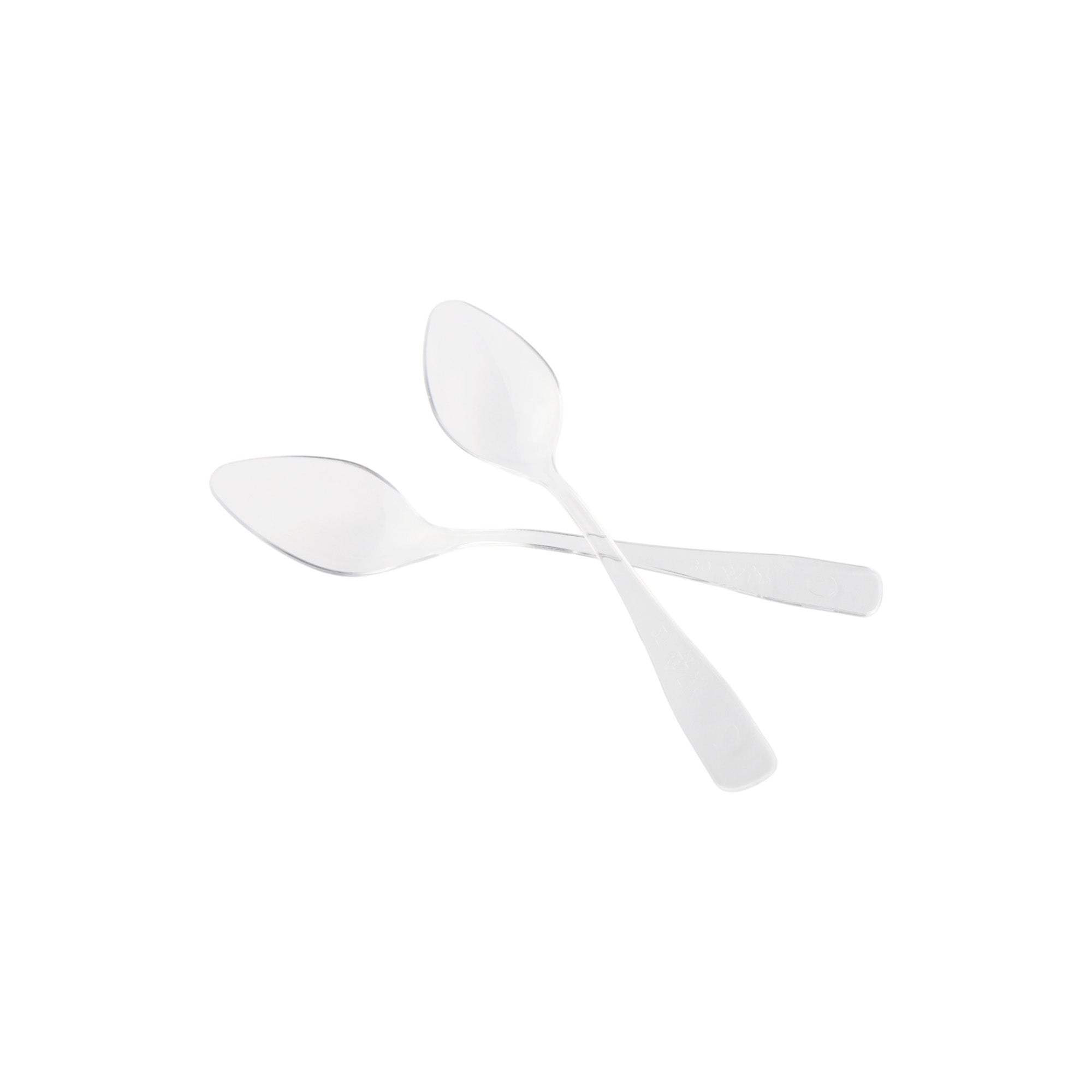 Acrylic Dessert Spoons Clear 9.5x2cm 100pack