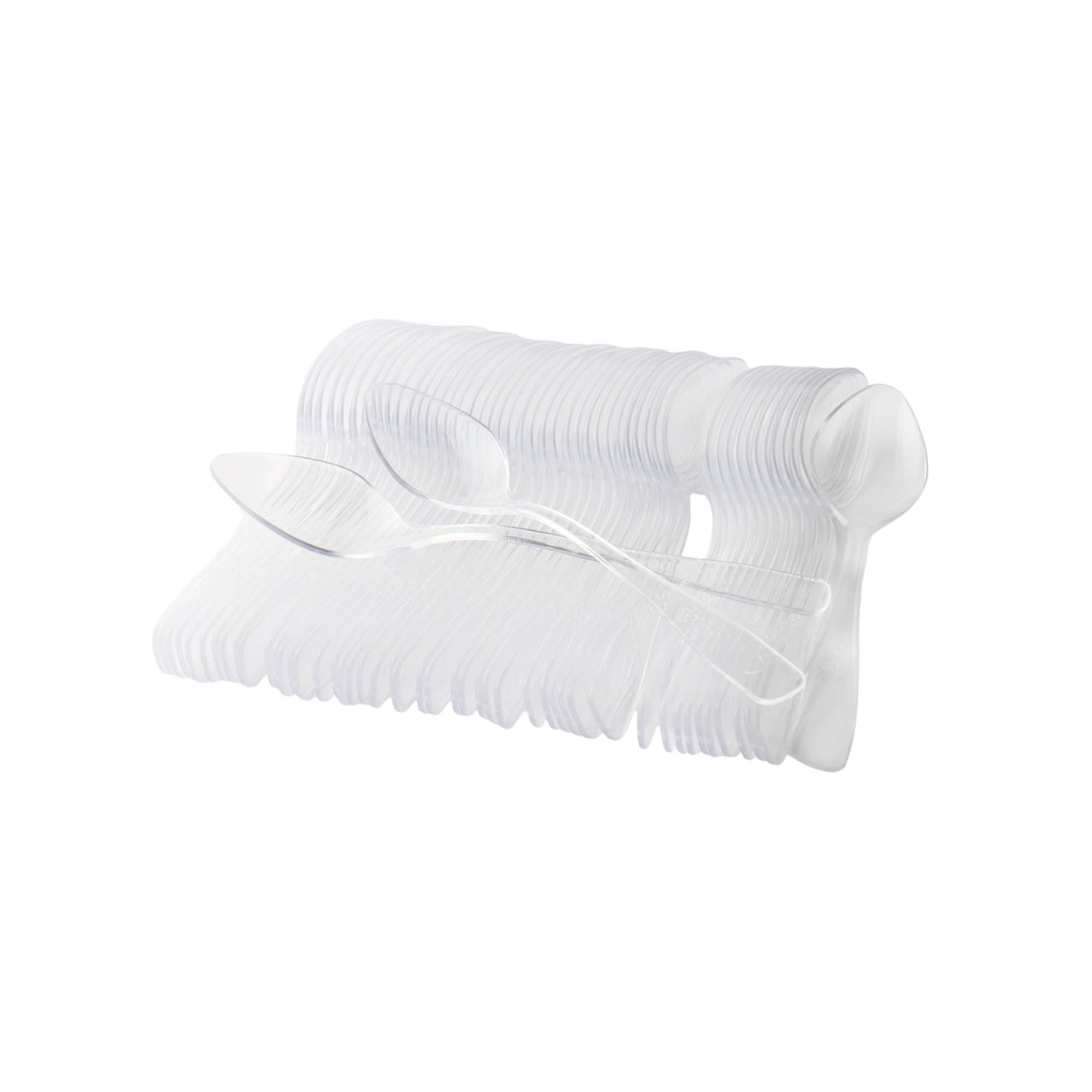 Acrylic Dessert Spoons Clear 9.5x2cm 100pack