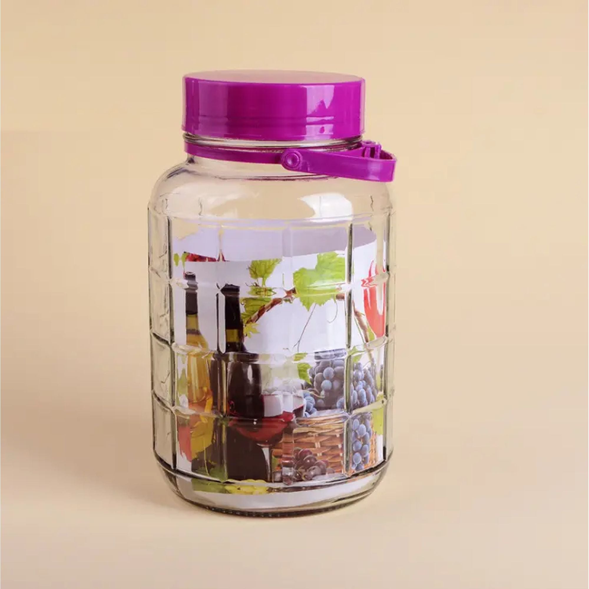 Glass Storage Jar 5L Container Jug Wide mouth with Carry Handle 536