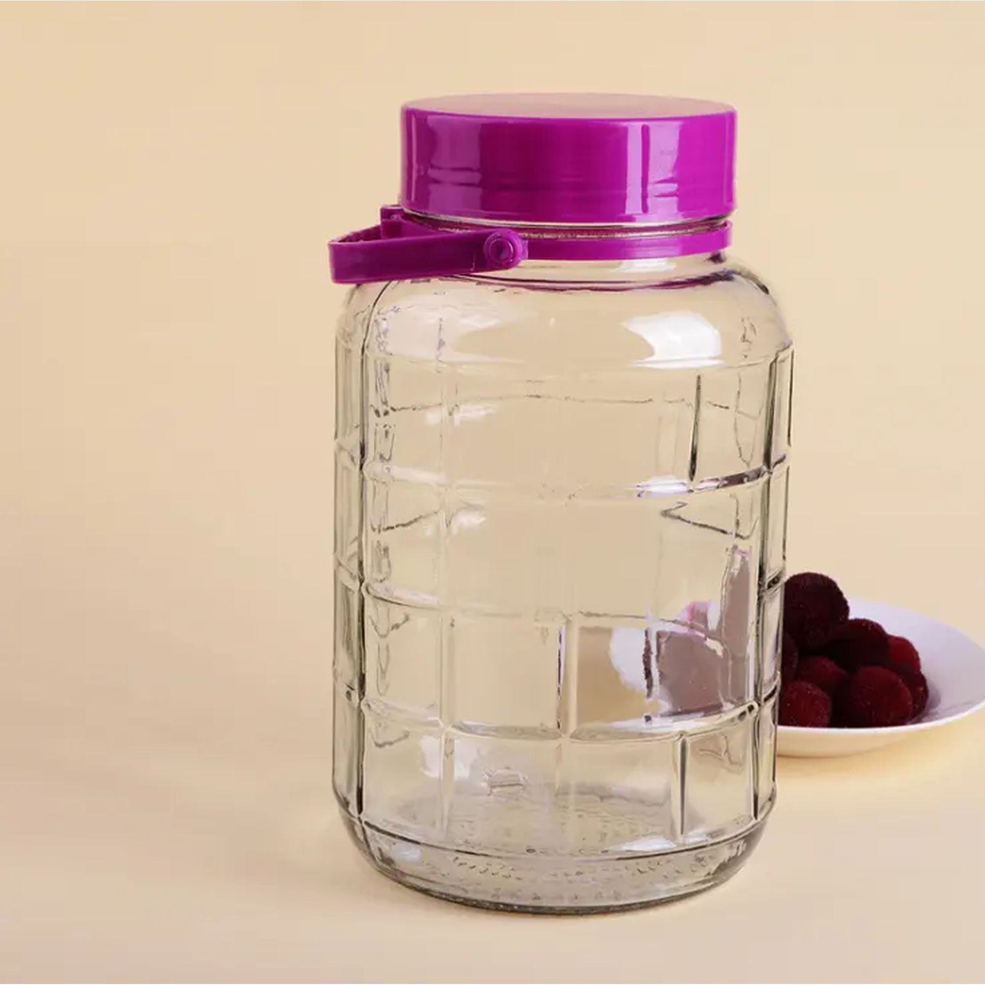 Glass Storage Jar 5L Container Jug Wide mouth with Carry Handle 536