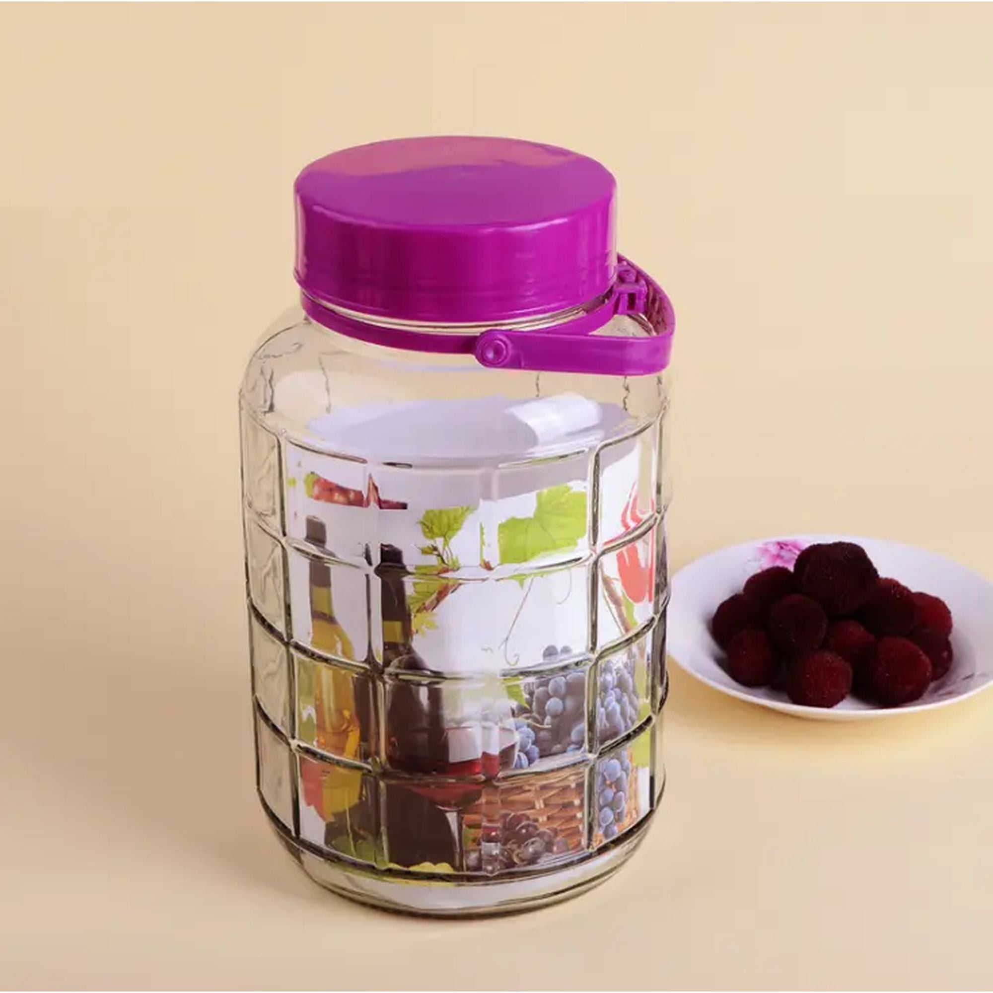 Glass Storage Jar 5L Container Jug Wide mouth with Carry Handle 536