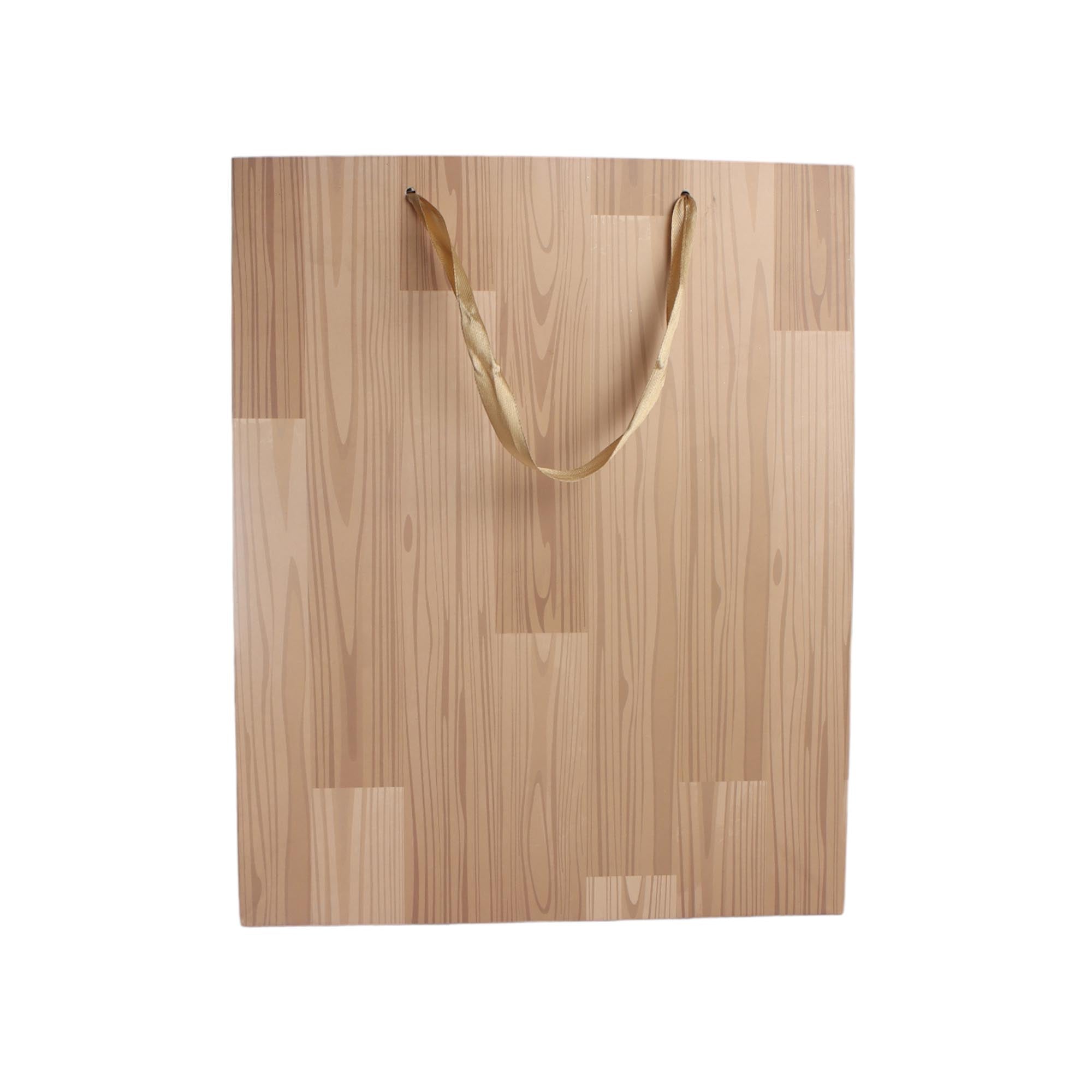 Designer Gift Paper Bag Wood 26x32cm Large