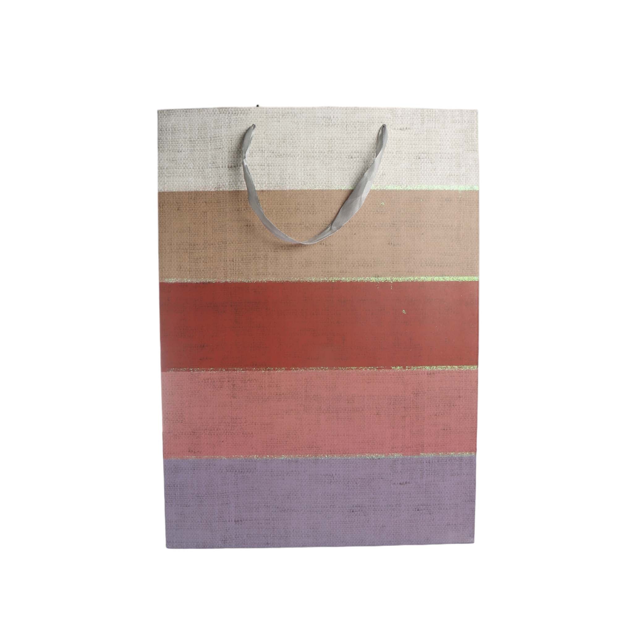 Designer Gift Paper Bag Colour Stripes 18x23cm Small
