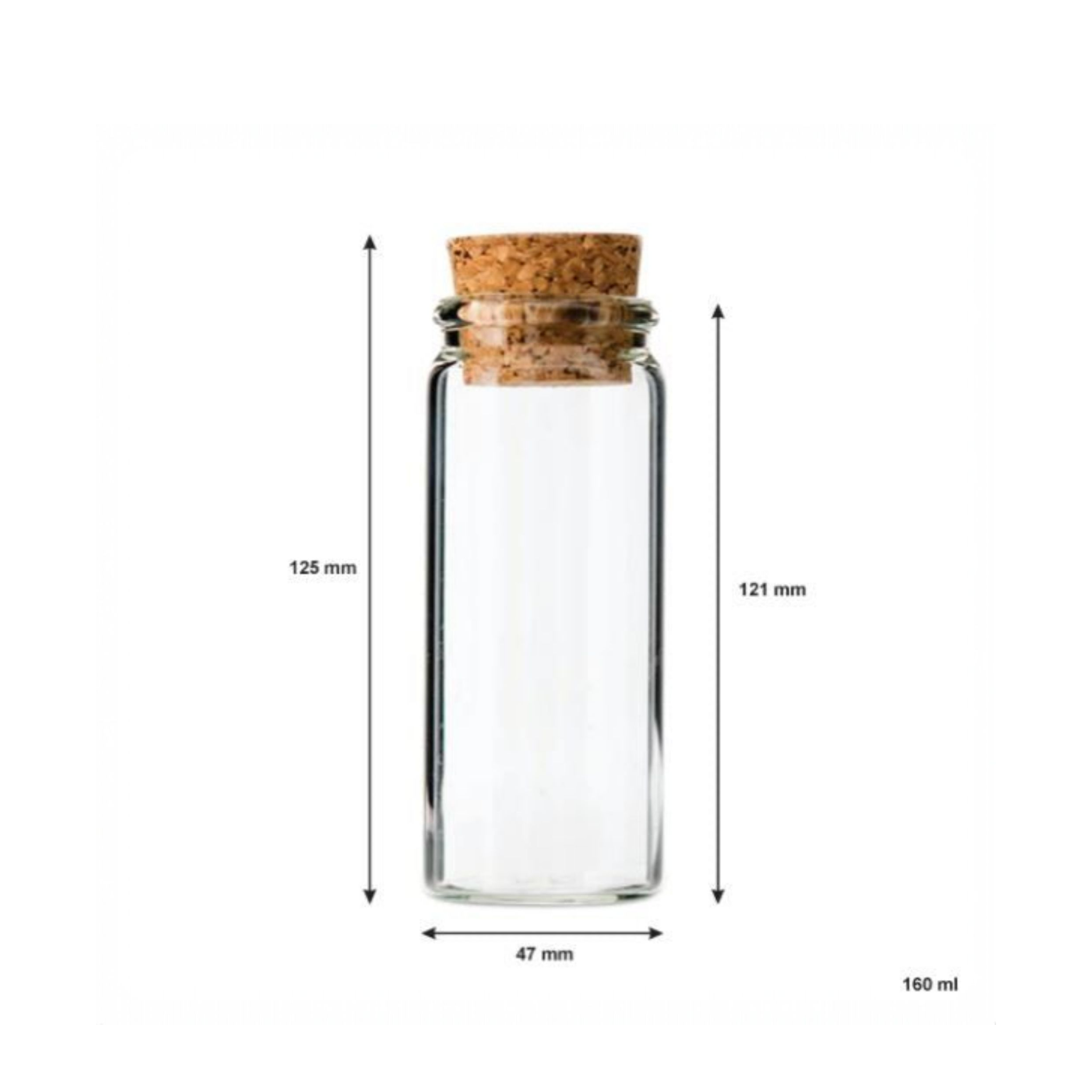 Regent Glass Bottle 160ml with Cork Lid 4pack 10539