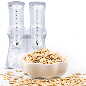 Continental Homeware Double Cereal Dispenser Silver