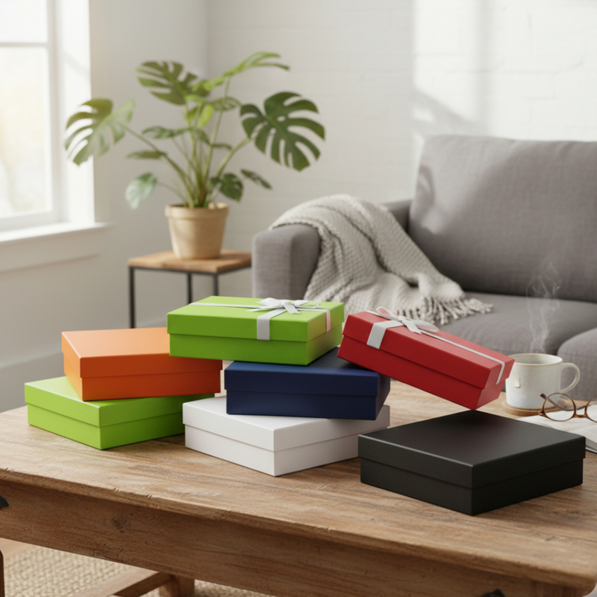 Gift Box Sturdy Hardboard Plain Solid Color 31x24x10.2cm