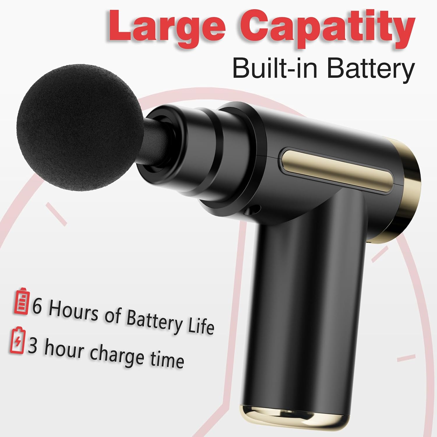 Deep Tissue Percussion Massage Gun Pain Relief Muscle Massager with 4 Heads