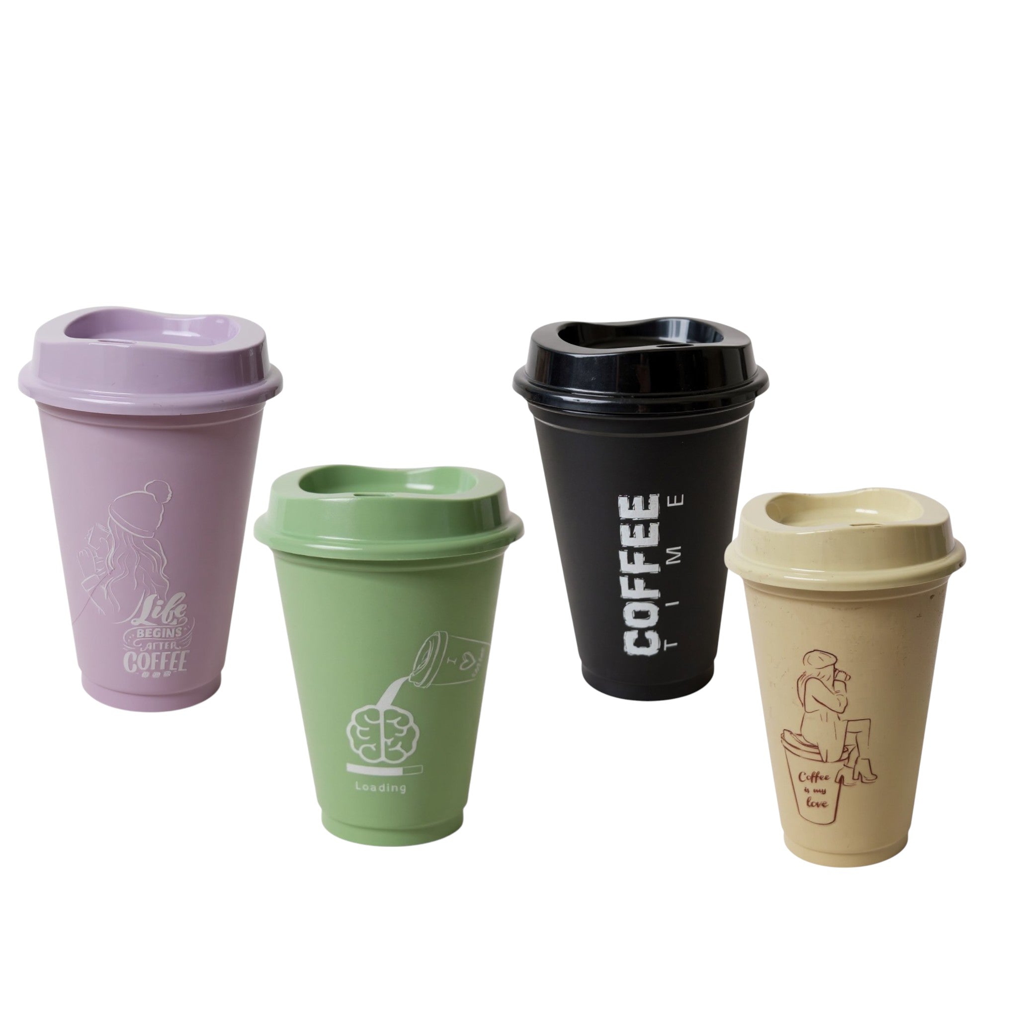 Reusable Plastic Coffee Cup 473ml with Sip Lid Titiz