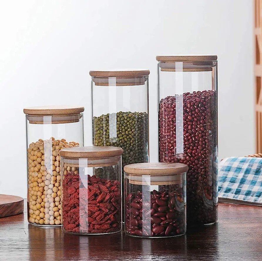Storage Canister Borosilicate with Bamboo Lid 800ml