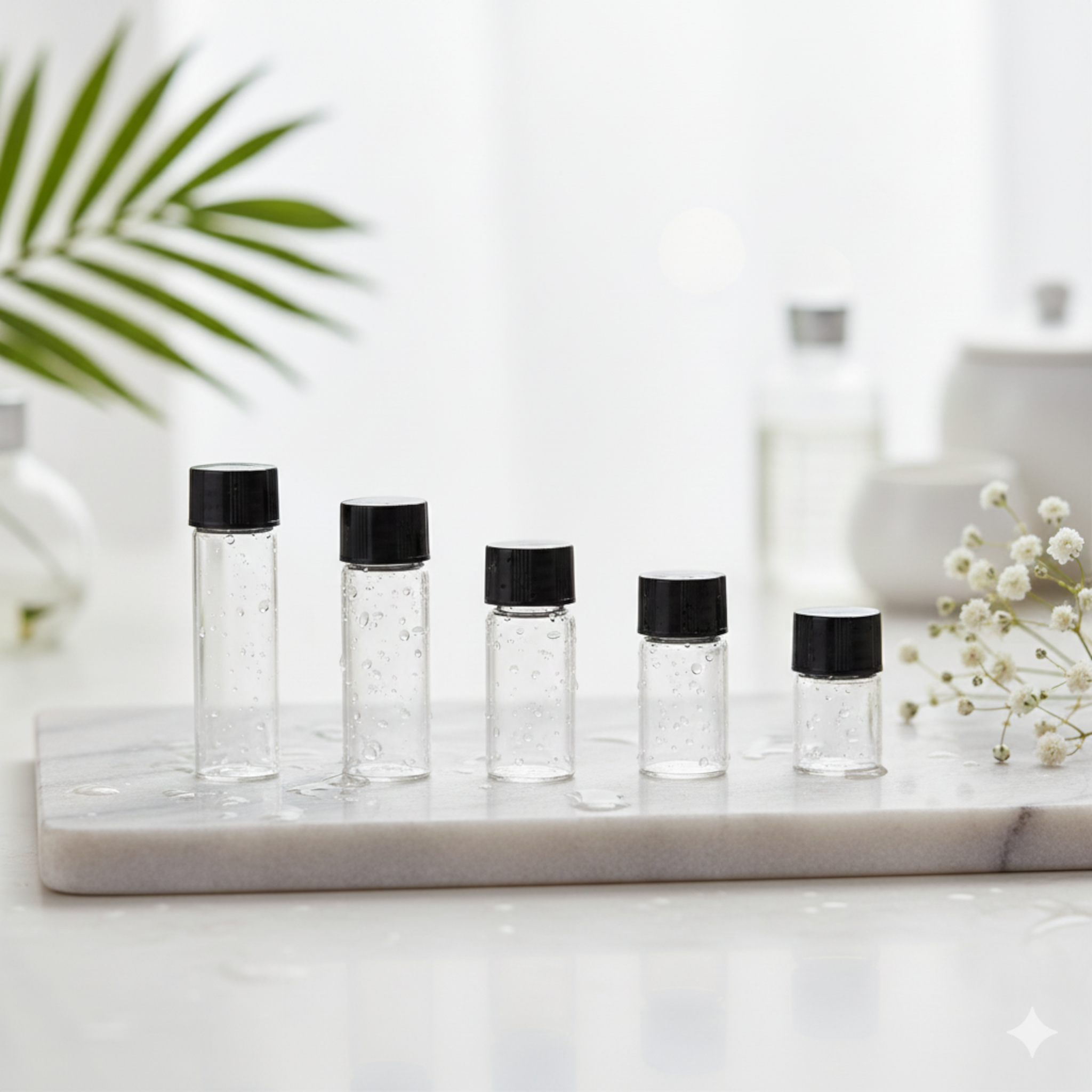 Glass Scintillation Vials Bottle with Black Screw-on Lid