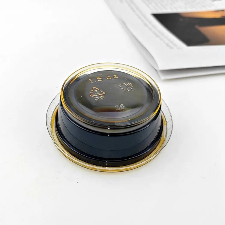 Disposable PP Takeaway Sauce Tubs Round - Plastic Dipping Container with Lid 100pack