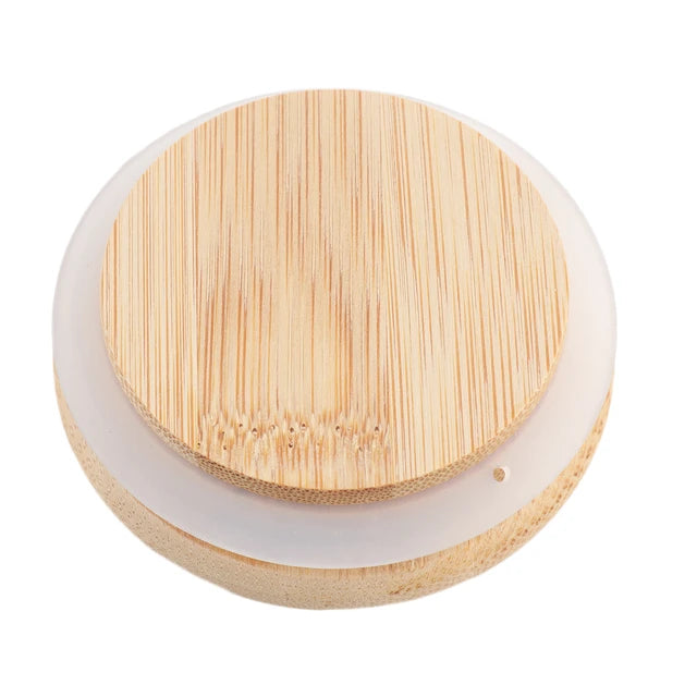 Borosilicate Glass Canister Storage Jar Round with Wooden Lid