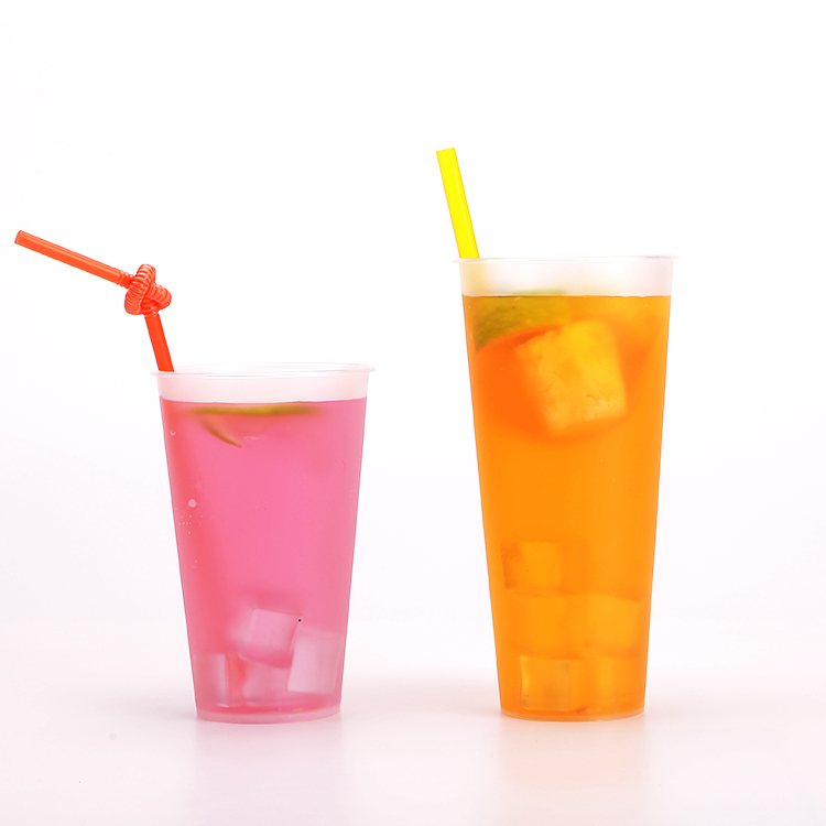 Smoothie Drinking Cups - PP Clear/Frosted Reusable Plastic 1pc