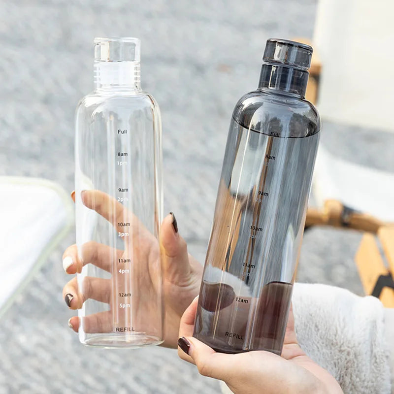 Elegant Time-Scale Sports Water Bottle Acrylic 500ml - Leak Proof 23x6.5cm