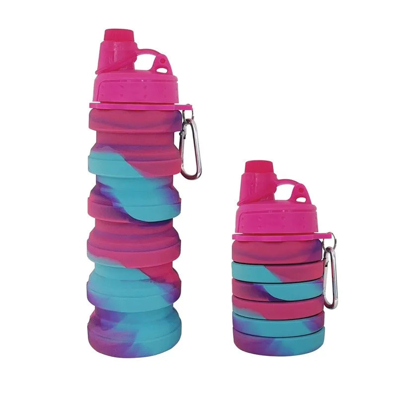 Silicone Collapsible Adjustable Water Drinking Bottle 13.5x7cm