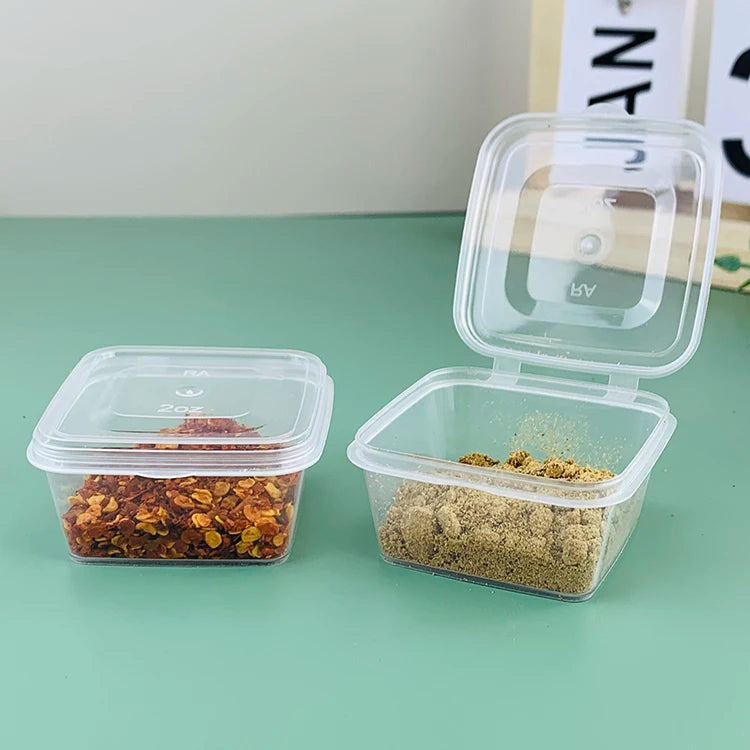 Disposable PP Takeaway Sauce Tubs Square - Plastic Dipping Container with Lid 10pack