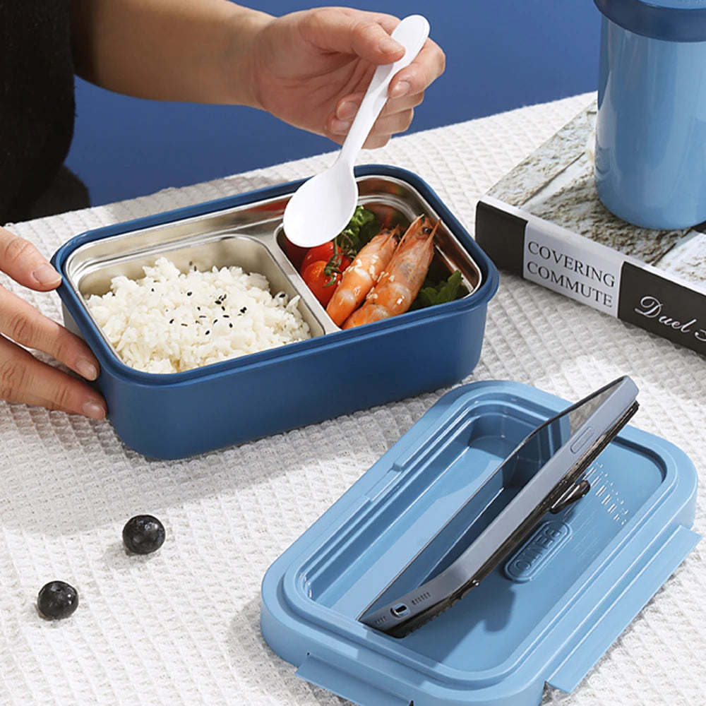 Wonferful Life Lunch Box with Reusable Utensils Plastic 1.2L
