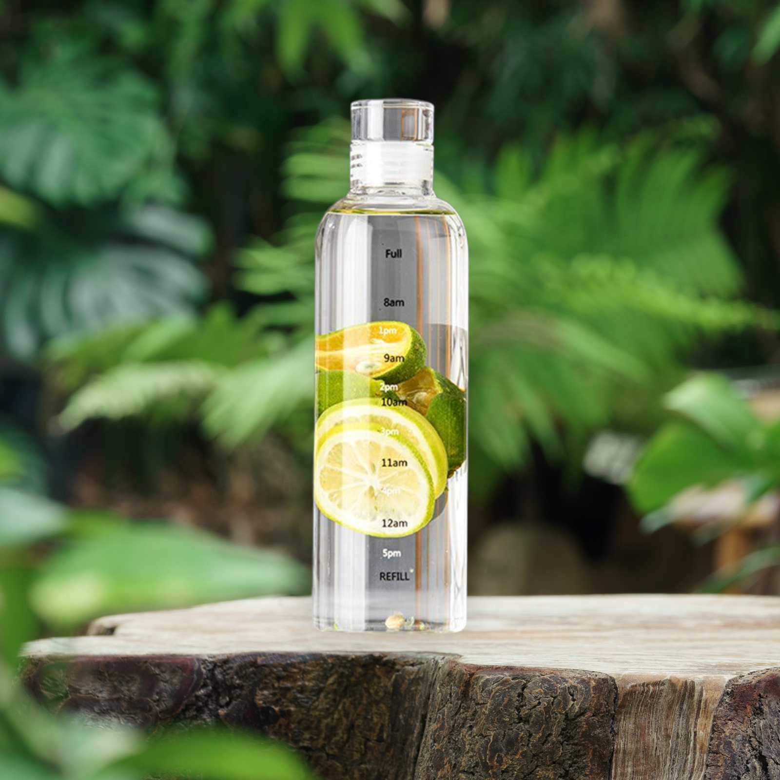 Elegant Time-Scale Sports Water Bottle Borosilicate Glass 550ml - Leak Proof 23x6.5cm