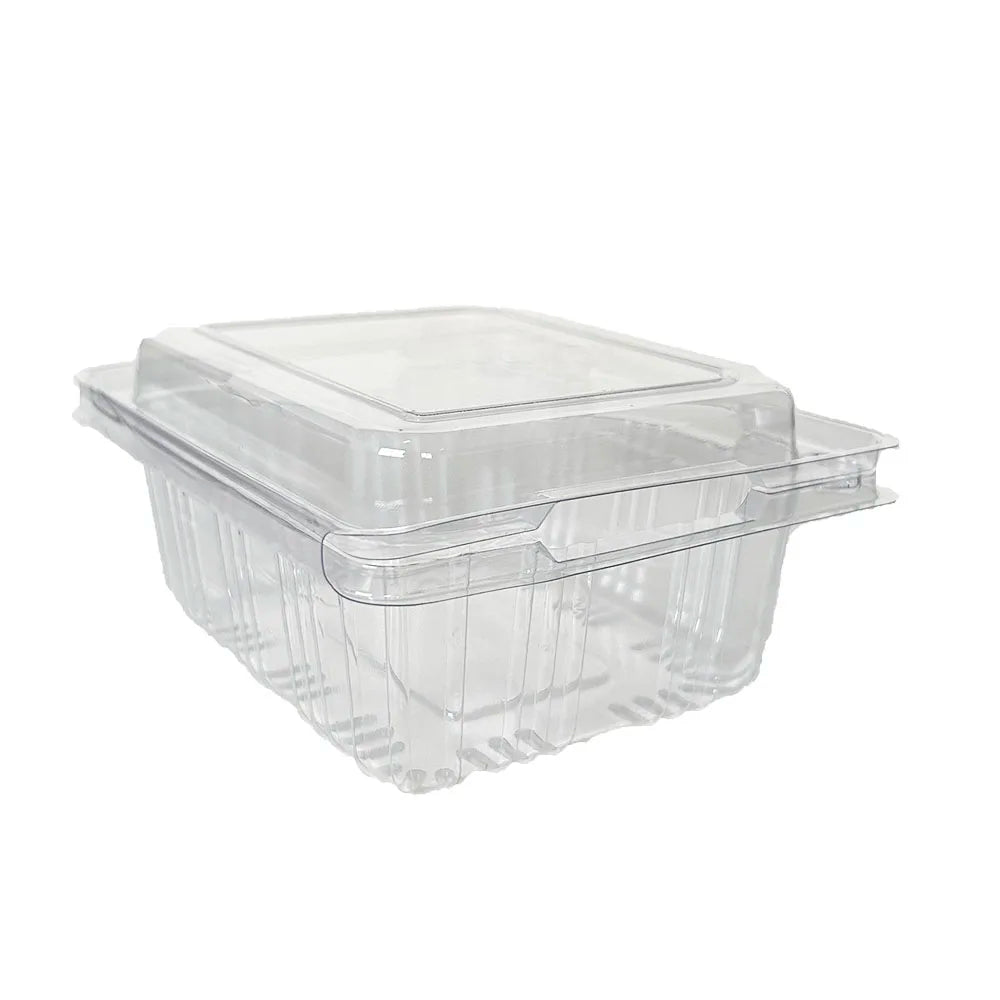 Disposable Takeaway Food Clamshell Storage Container 13x12+8cm - Hinged Flip Lid 10pack