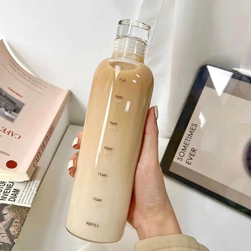 Elegant Time-Scale Sports Water Bottle Acrylic 500ml - Leak Proof 23x6.5cm