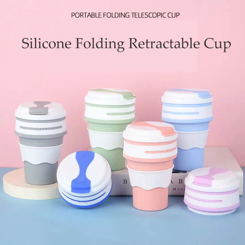 350ml Folding Silicone Travel Drinking Cup 9cm