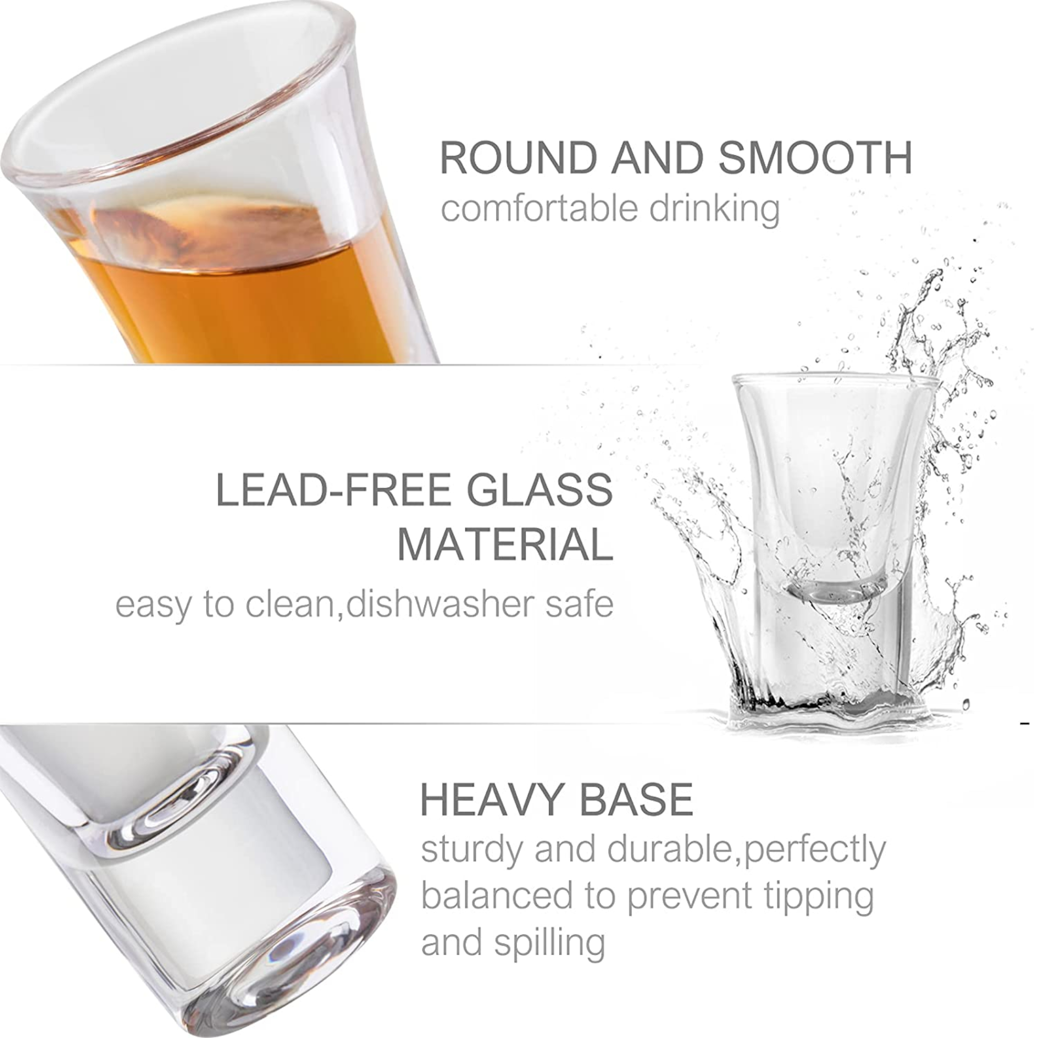 Drinking Shot Tumbler Glasses 7x4cm Tot Measure 6pcs