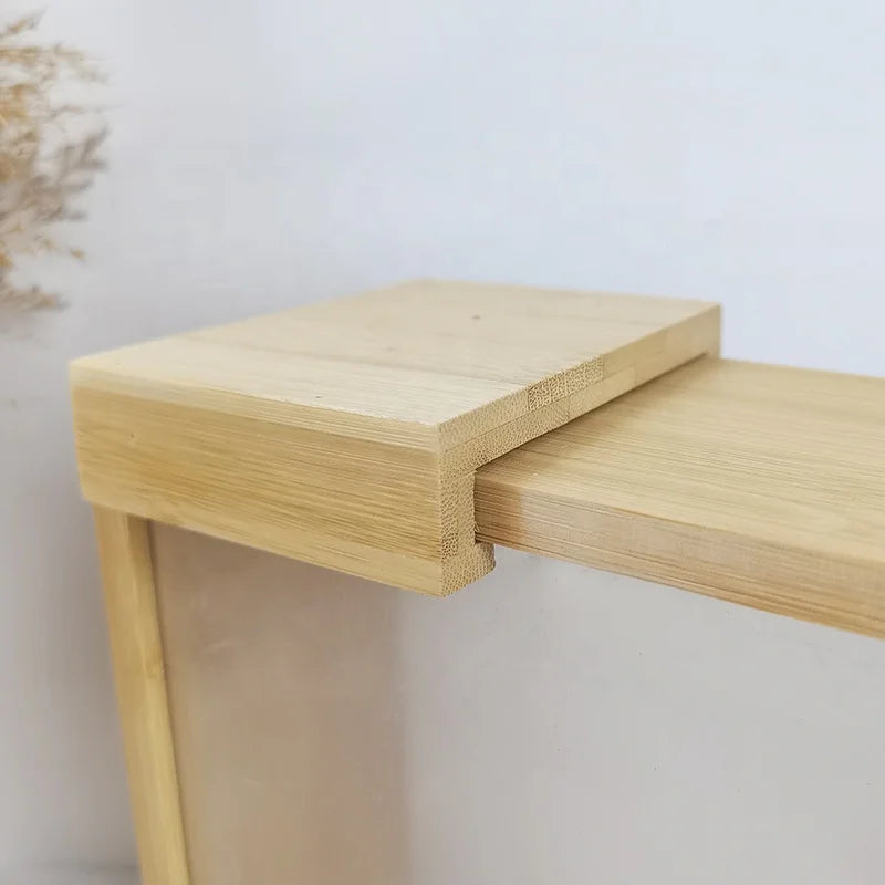 Square Portable Reusable Clear Food Bamboo Kitchen Organizer Container