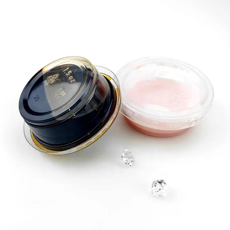 Disposable PP Takeaway Sauce Tubs Round - Plastic Dipping Container with Lid 100pack