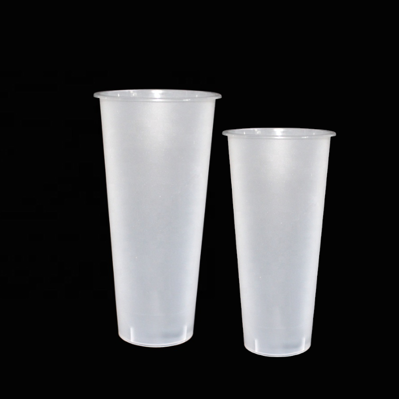 Smoothie Drinking Cups - PP Clear/Frosted Reusable Plastic 1pc