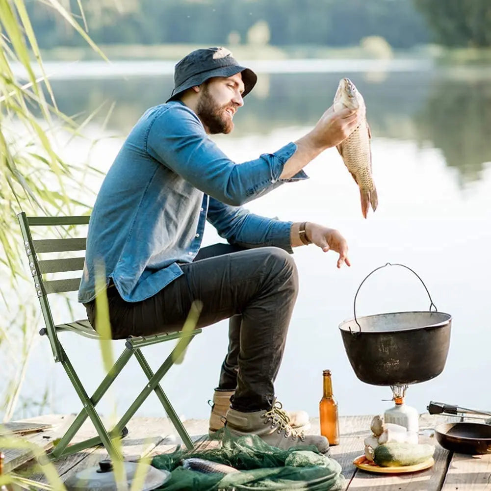 Portable Camping Steel Folding Chair 50x34x42cm