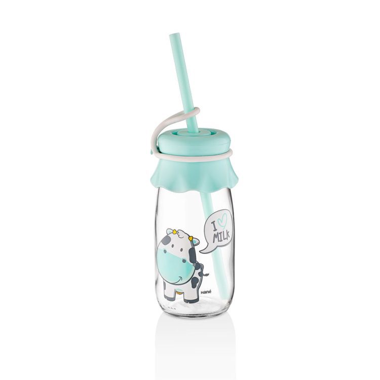 Hane Mikie Milk Bottle with Straw 250cc HN-1764