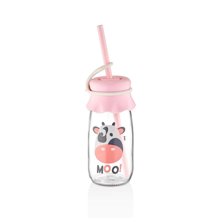 Hane Mikie Milk Bottle with Straw 250cc HN-1764