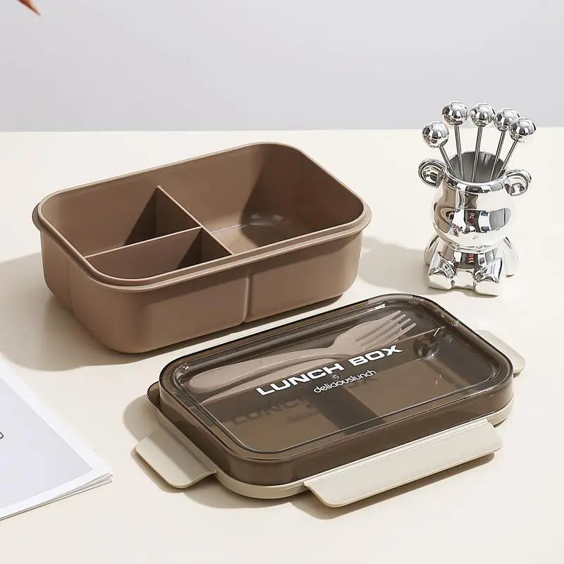 Wonderful Life Lunch Box 3-Compartment with Reusable Utensils 1.25L